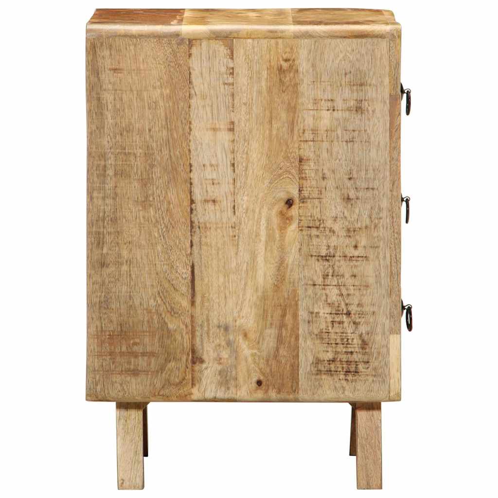 Szafka Nocna 37X32X50 Cm Drewno Lite Surowe Mango