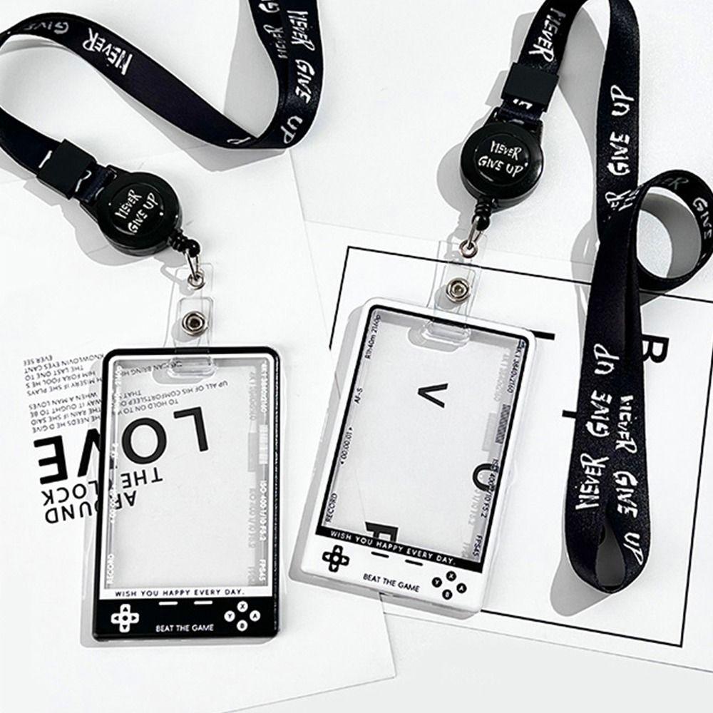 1Pcs New Kpop Card Holder Korean Fashion Transparent Student Card Protector Display with String Photocard Holder for Kids Idol