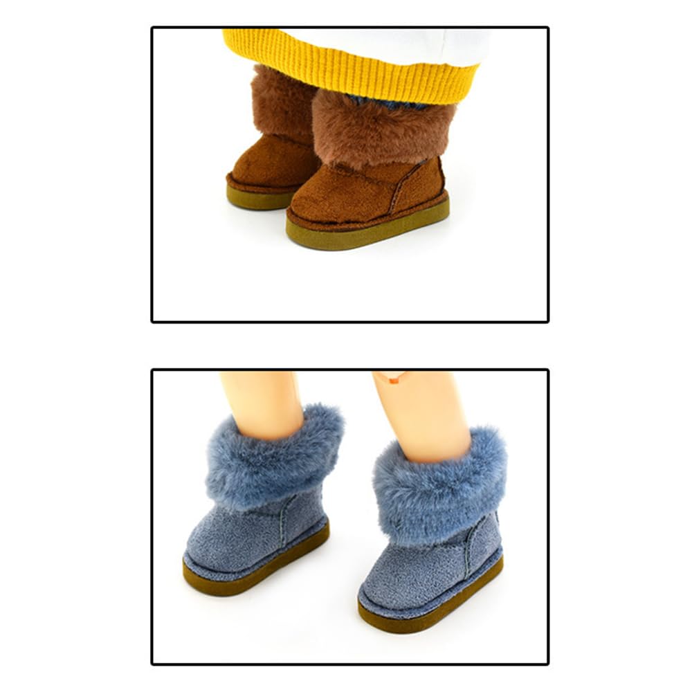 niannyyhouse 20cm Plush Snow Boots 16 BJD 30cm Jointed Doll Shoes Length approx. 5.2cm Dress-up Accessories (a-3)