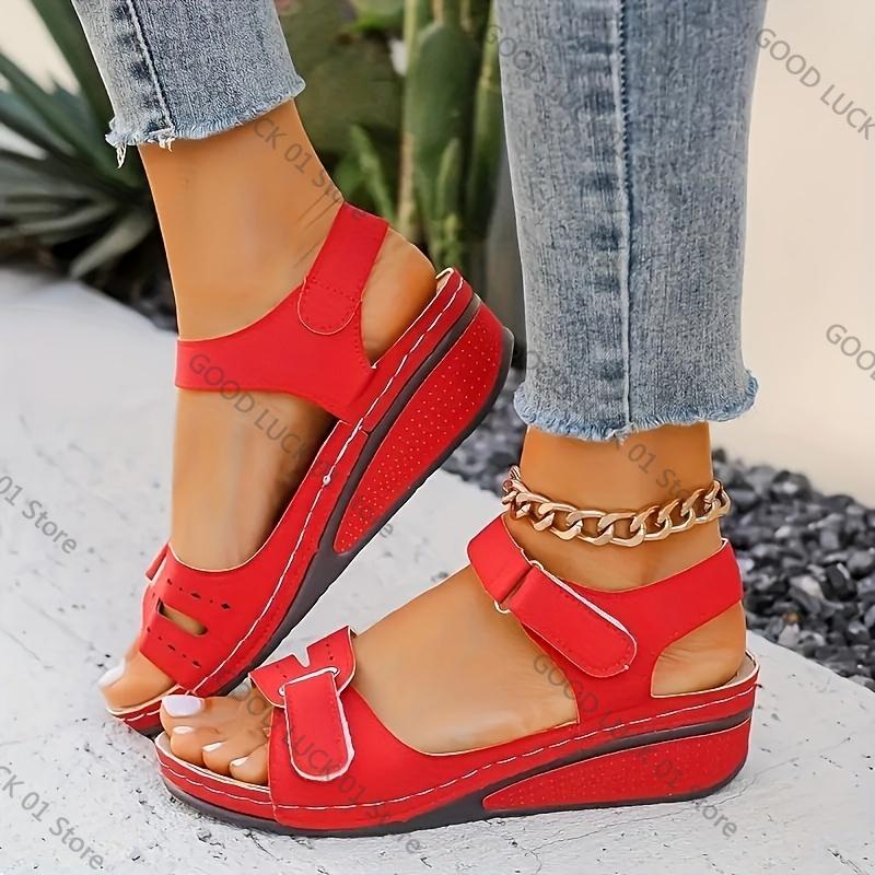 Fashion New Open Toe Fashion Women's Sandals Summer 2025Soft Sexy Womens Sandals Wedge Buckle Women's Orthopedic Sandal Footwear Female