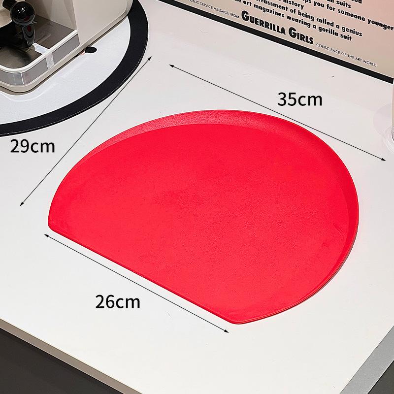 TPU Non Slip D Shaped Cutting Board Double Sided Red Chopping Board Anti Bacterial Kitchen Board
