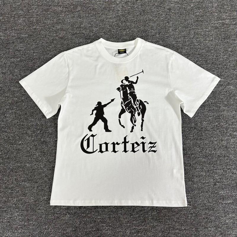 Corteiz Short Sleeve T-Shirt Mens Loose Fit Graphic Print Crew Neck Casual Streetwear Tee