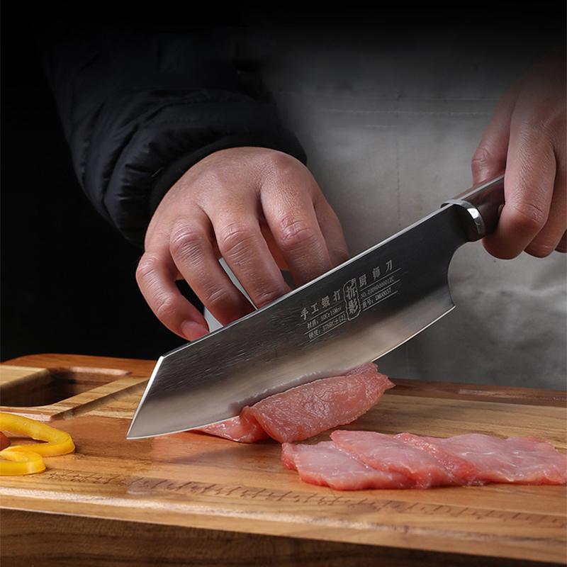 8 Inch Kiritsuke Knife Chef Cleaver Meat Slicing Vegetables Professional Kitchen Knives Wood Handle Handmade Forged Messer