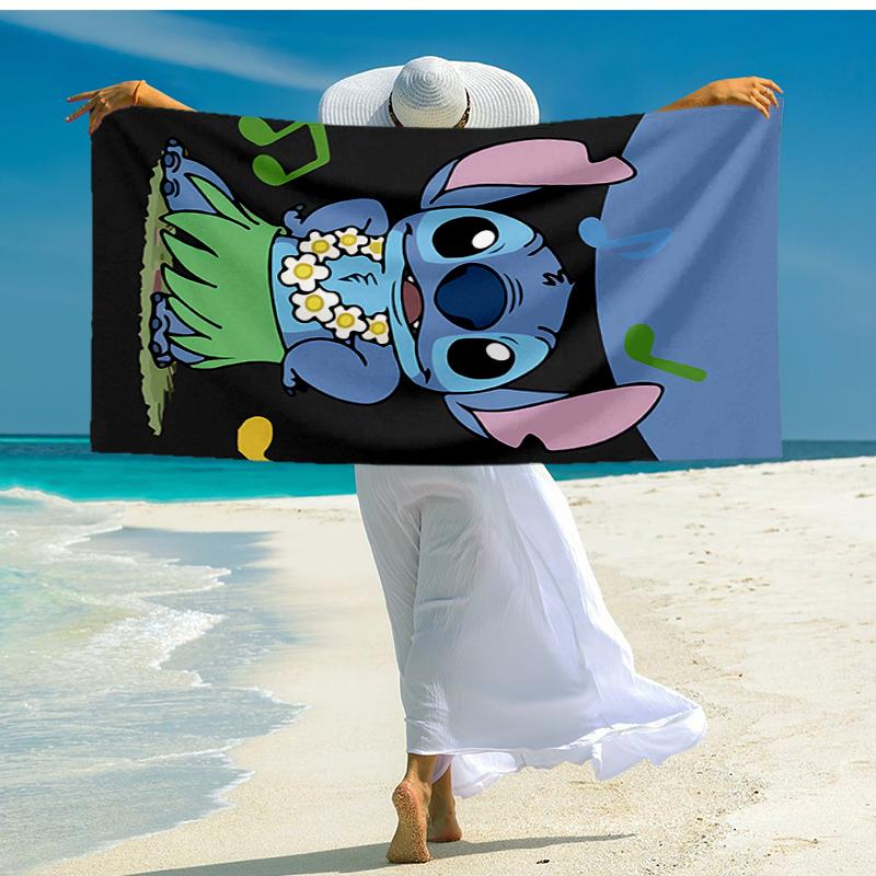 Ultra-Soft Beach Towel with Stitch Theme,Ideal for Pool - Camping, Diving - Perfect Travel Essential, Vibrant Beach Towel.