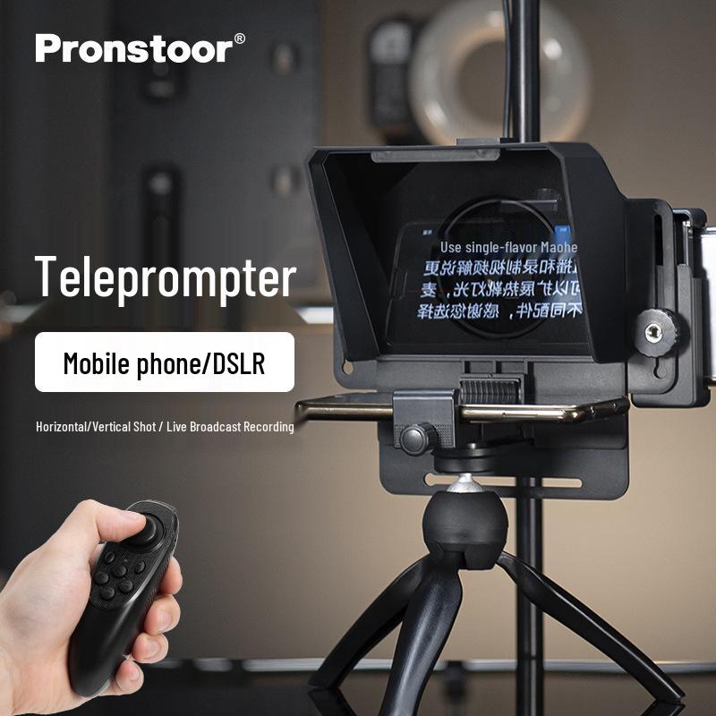 ZhiJie Pronstoor Portable Teleprompter for Mobile Phones & DSLR Cameras