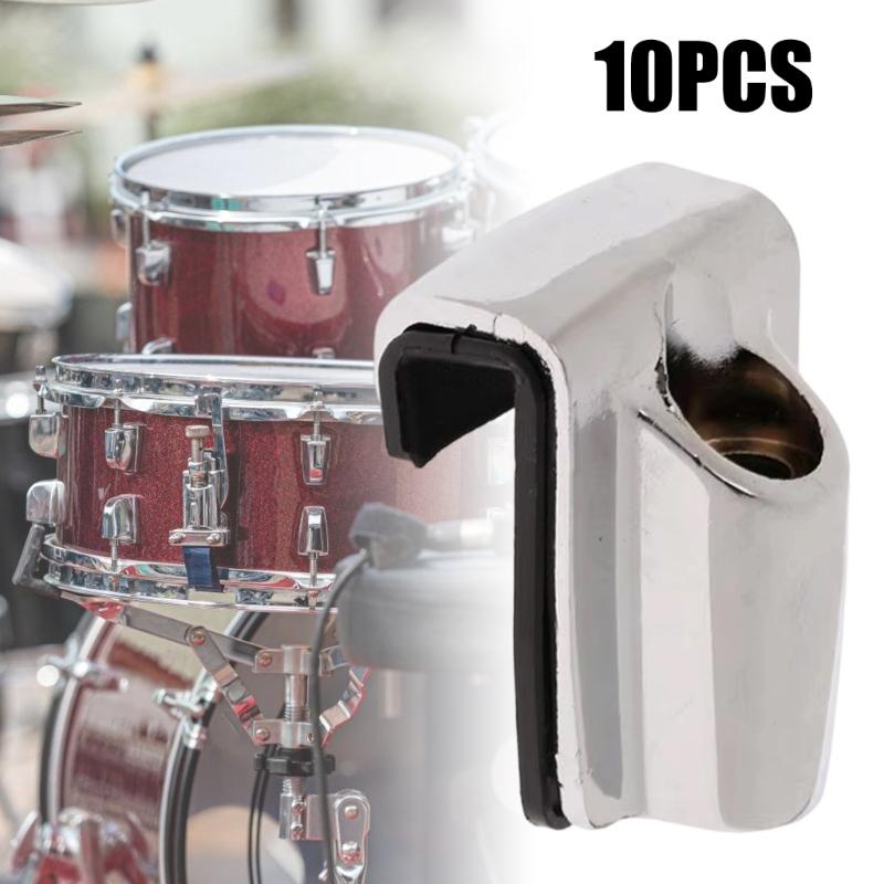 10Pcs Drum Claws Hooks with Rubber Gasket Percussion Drum Claws Hook Hardware for Snares Drum Percussion Instrument Part