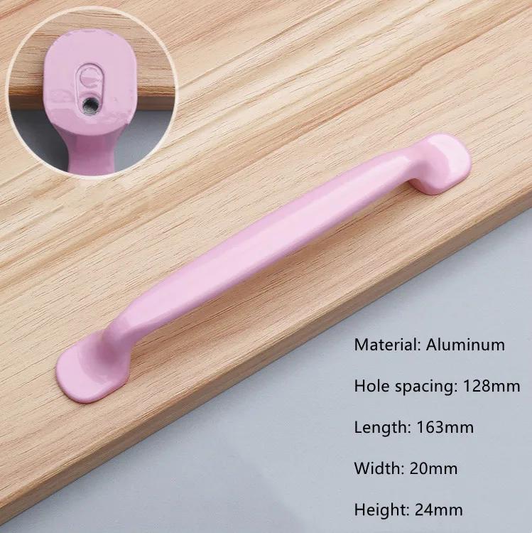 Modern Simple Aluminum Colorful Furniture Handles Children's Room Cabinet Door Handles Drawers Wardrobe Knobs Home Decoration
