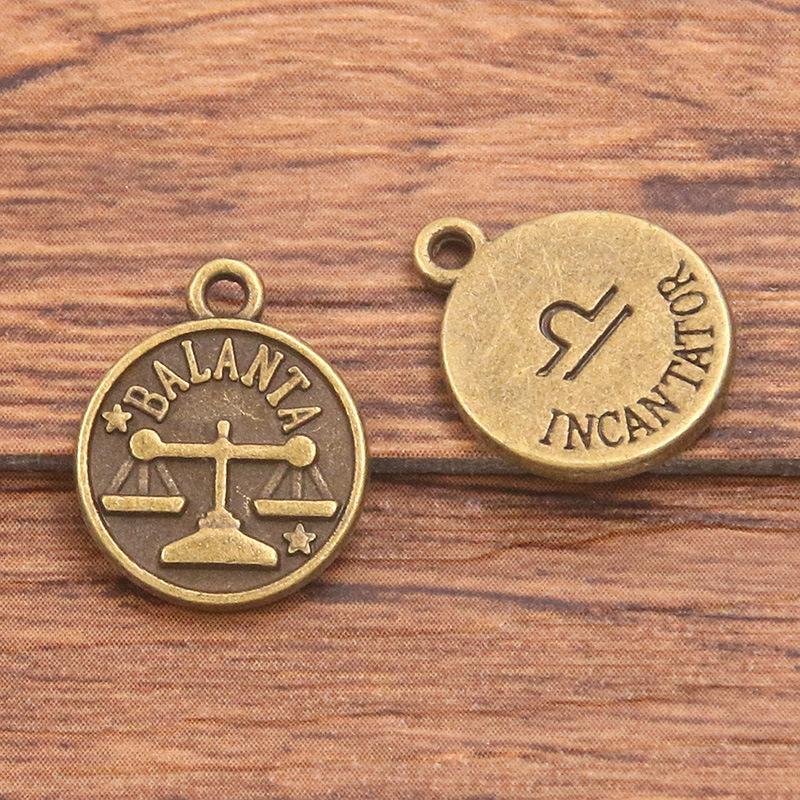 10 or 12pcs 12X15mm DIY retro alloy jewelry accessories 12 constellation pendant
