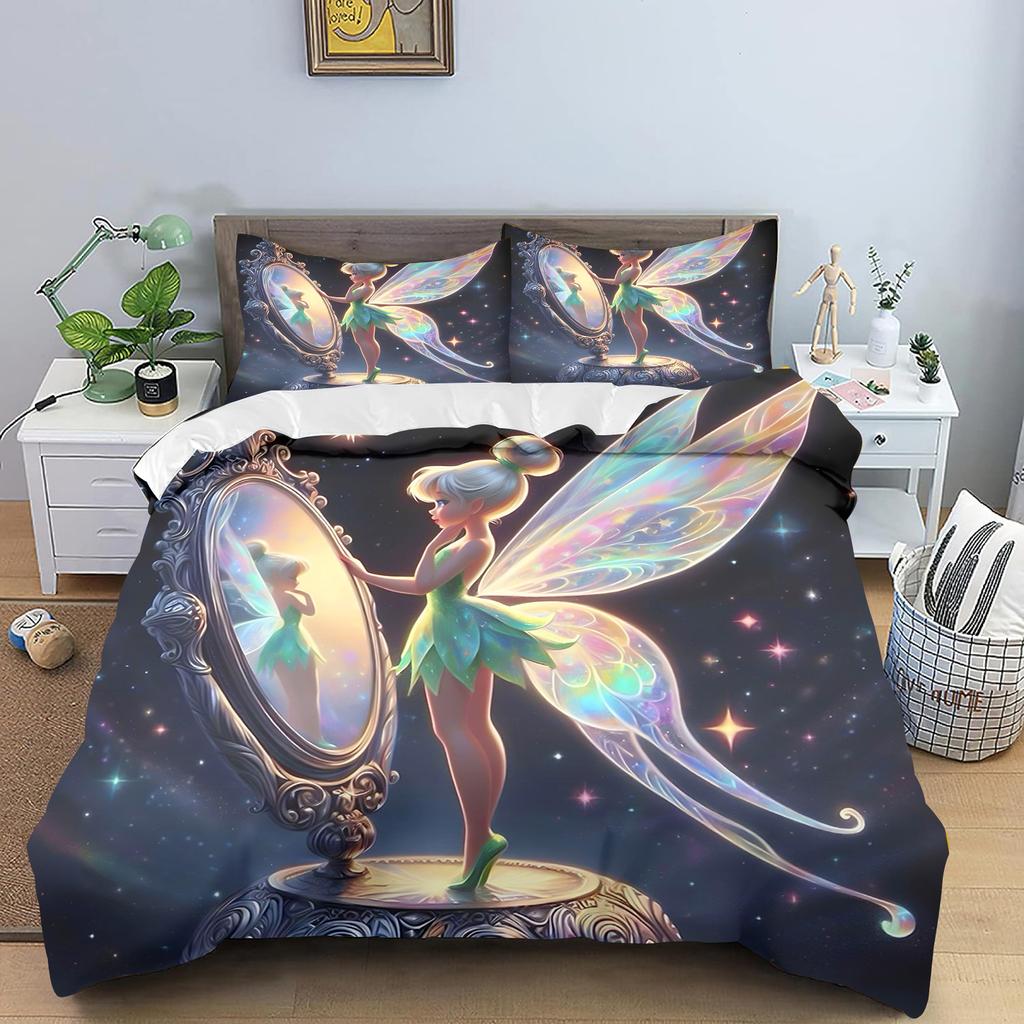 Tinker Bell Duvet Cover Cartoon Digital Printing Home Pillowcase Set Adult Bedroom Children Comforter Bedding