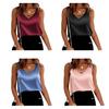 Dames satijnen tanktop zijdezacht basic camisole blouses casual V-hals cami mouwloos lounge tops zomer business werkhemden