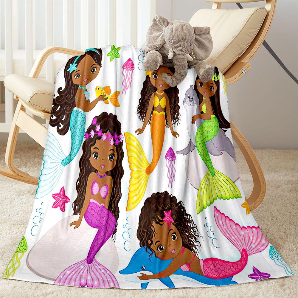 Mermaid In The Ocean Swirl Blankets are suitable for living rooms, bedrooms, camping, and other places, making them an ideal choice for gifts.