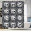 Vintage Black Lace Shower Curtain With Classic Silver Floral Print Water Resistant Home Decor For Bathroom Accessories In Grey W