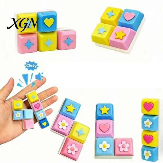 Travel-friendly Fidget Keyboard 3D Printed Toy 3/4/5/9 Keys Finger Clicker Mechanical Key Decompression Button Stress Relief Desk Feedback