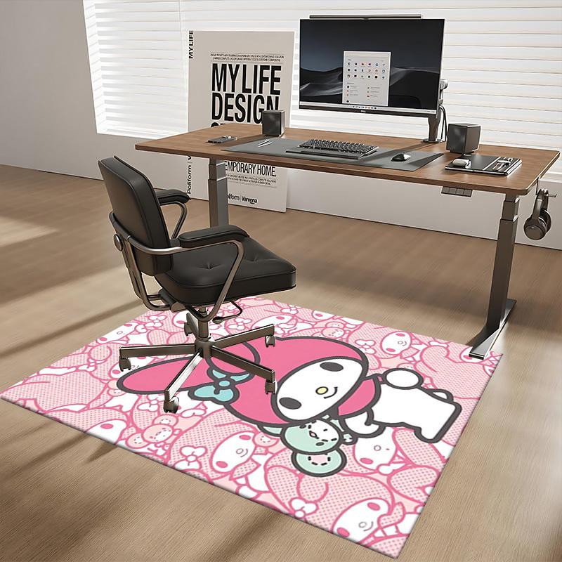 My Melody Anime Cartoon Design Chair Mat - Non-Slip Carpet for Office, Home Decor, Living Room, Bedroom, Gaming Room, and Dormitory.E097