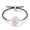 Women's Adjustable Braided Leather Aroma Diffuser Tree of Life Bracelet