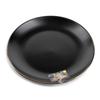 2 Pack Stoneware Salad Plates Round Microwave Dishwasher Safe Durable Casual Dining Entertaining Everyday Meals Black Onyx