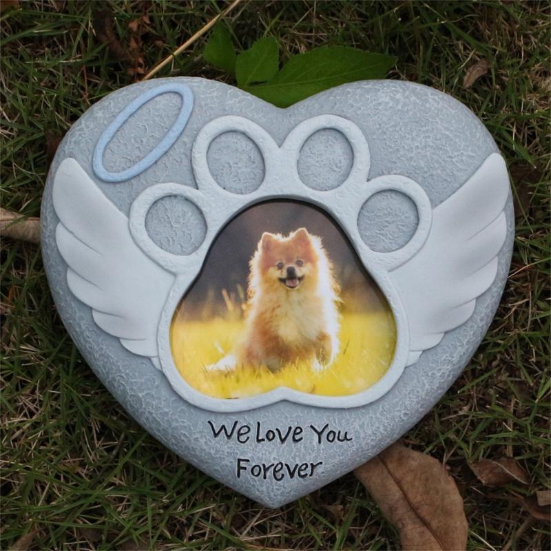 Heart Shape Memorials Pet Tombstones Weatherproofed Pet Remembrances Tombstones for Dog Cats Sympathy Gift