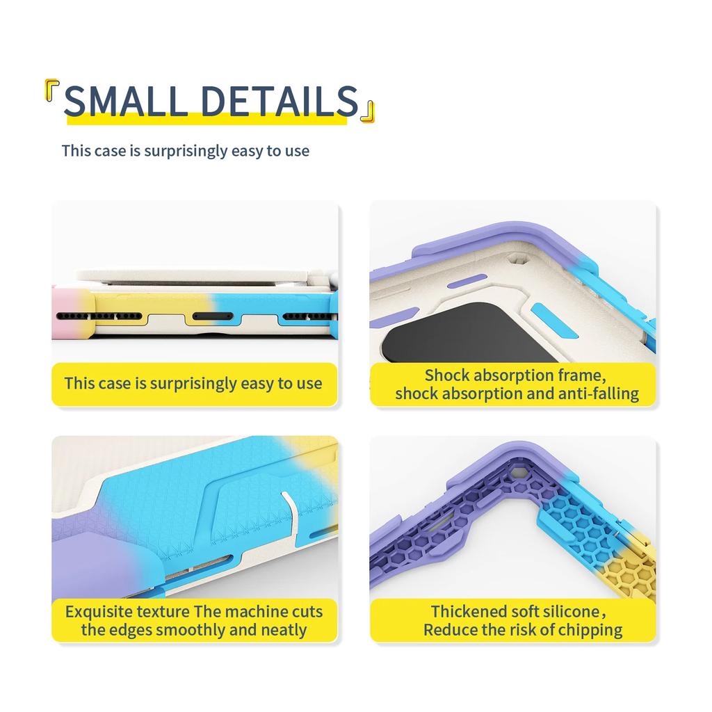 For IPad 11 10 11th 2025 A16 Air 5 4 10.9 2022 10.2 2021 9th 2019 7th 2018 9.7 Air 1 2 Pro 11 2020 Kids Case Shockproof Cover #S