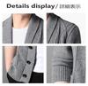 Plus Size Solid Loose Warm Casual Knit Long Dark Grey [foveitaa] Men's Cardigan, Color, Button-Down Sweater, Fit, Knit, Outerwear, Jacket/Coat,