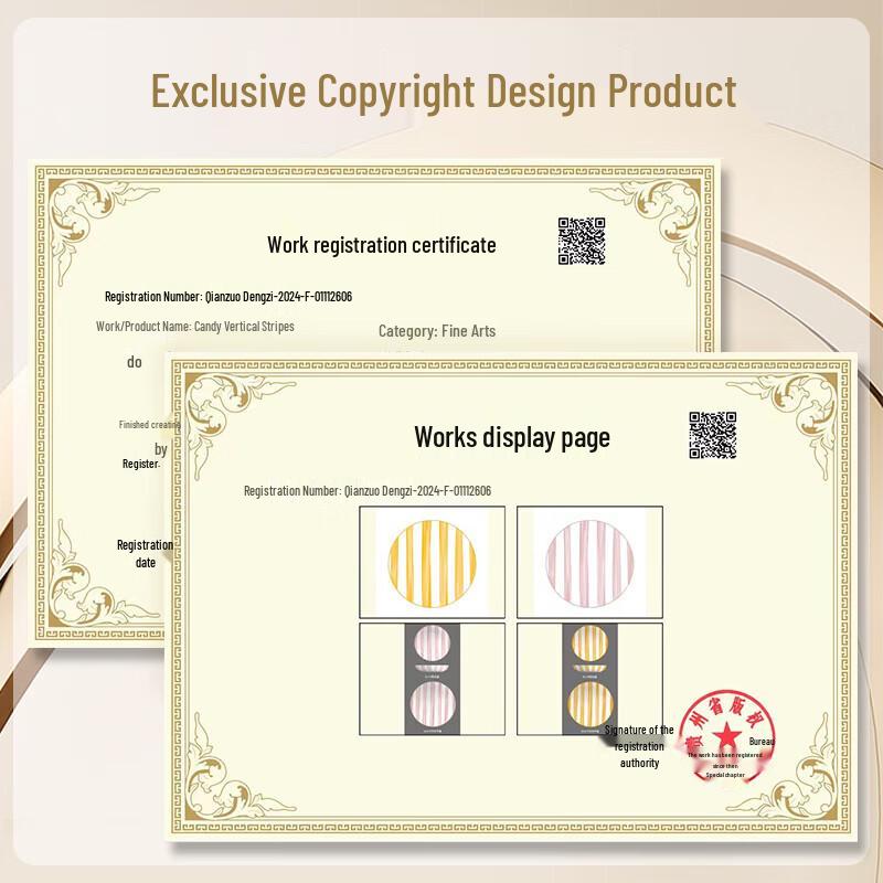 Yellow Stripe Ceramic Dinner Plate Set