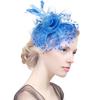 Aro de Cabelo para Meninas Design Elástico Decoração de Pena e Renda Faixa de Cabelo Estilo Retrô Nupcial Presilha de Cabelo Floral Acessório de Cabeça de Flor