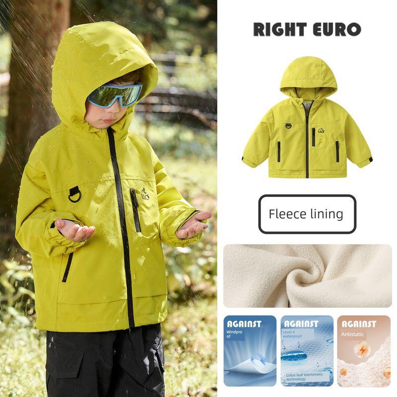 Right European Style Boys' Outdoor Three-Proof Fleece-Lined Hooded Jacket 2025 Autumn and Winter New Children's Clothing Baby Top