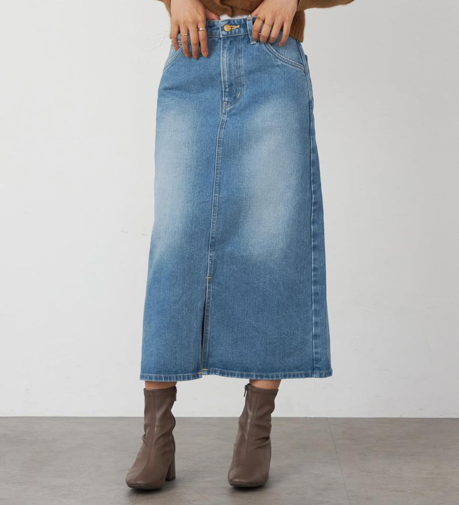 Lee BABE Stretch/Mid-Length Denim Skirt Women's Light Blue