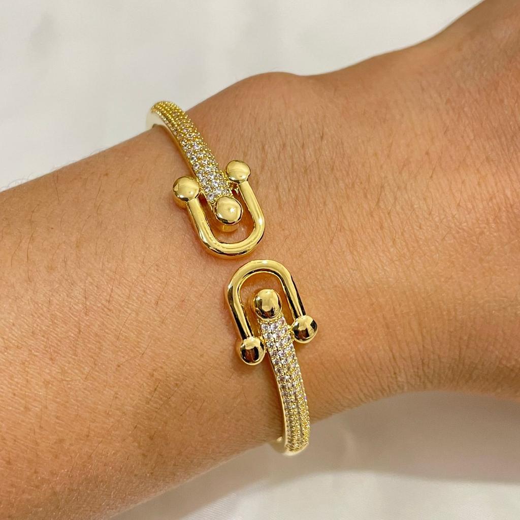 Offene Hufeisen-Schnalle Damen Leicht Luxuriös und Hochwertig Vielseitiges Armband