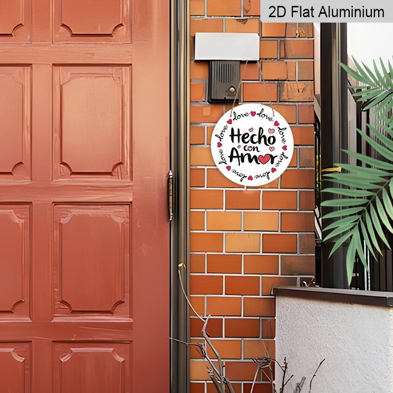 2D Flat Retro Aluminum Wall Stickers in Various Sizes. Handmade "Hecho Con Amor" (Spanish) Themed Wall Hanging, with A Warm and Lovely Style, Making