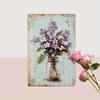 Room Decor 1pc Vintage Floral Iron Sign, Rustic Lilac and Daisy in Mason Jar Art, 8x12 Inch Wall Decor for Bedroom, Dining Room,