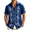 Men's Casual Short-Sleeve Collared Shirt For Spring/Summer
