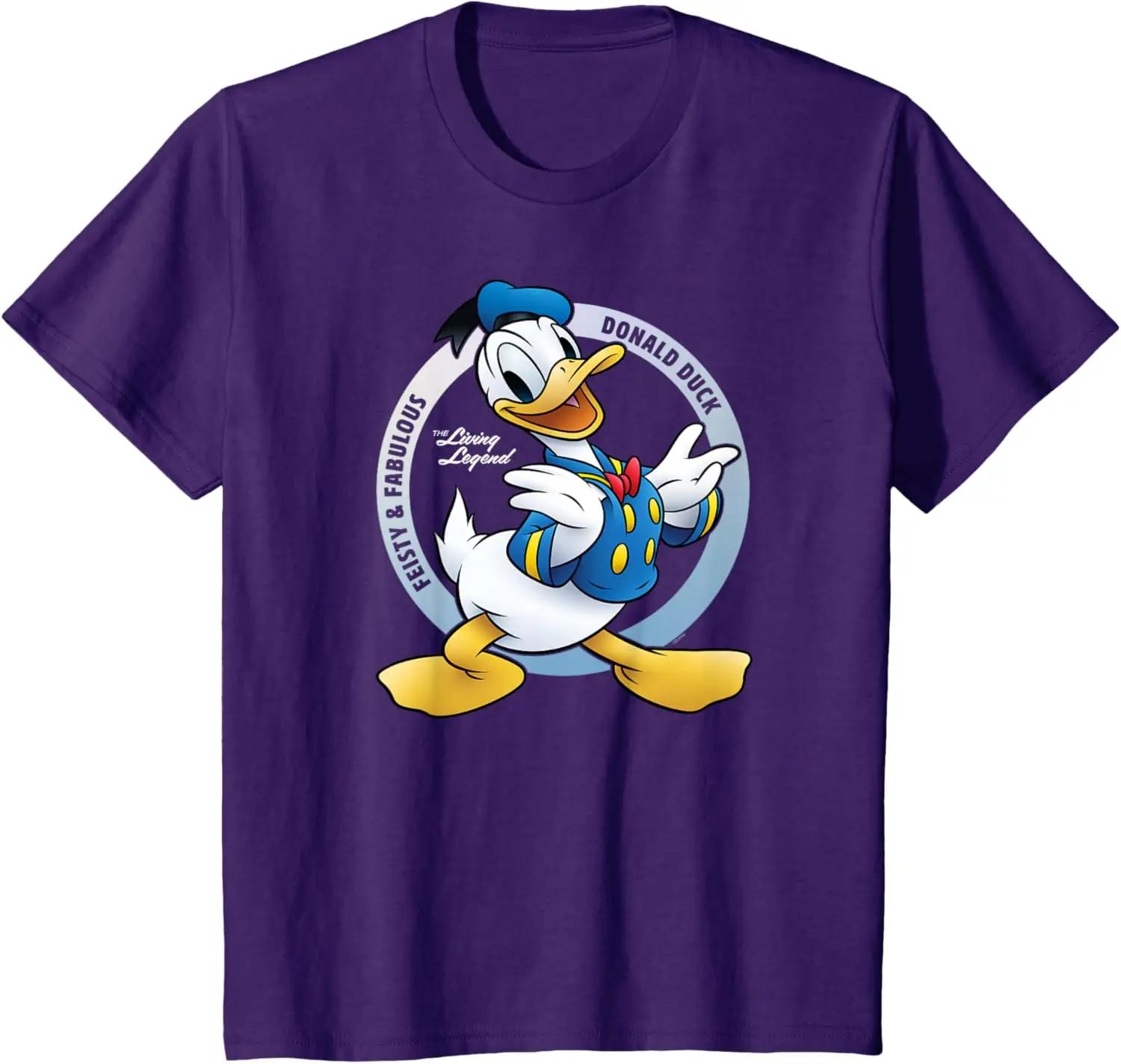 Hot Fashion Disney Donald Duck 90th Anniversary Feisty & Fabulous Legend T-Shirt S-4XL Four Seasons Gift XXL
