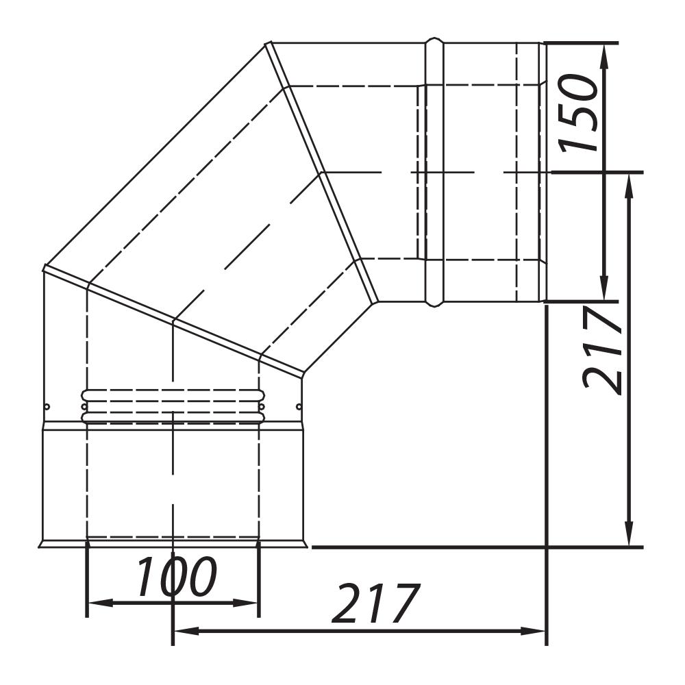 ADAM GAS Elbow Fi 100/150 90°