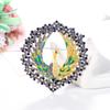 New Vintage emalia duża broszka z pawiem przypinki dla kobiet kreatywny Rhinestone śliczne zwierzęce broszki z ptakami akcesoria biżuteria