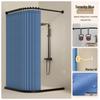 Foldable Magnetic Curved Shower Curtain Set