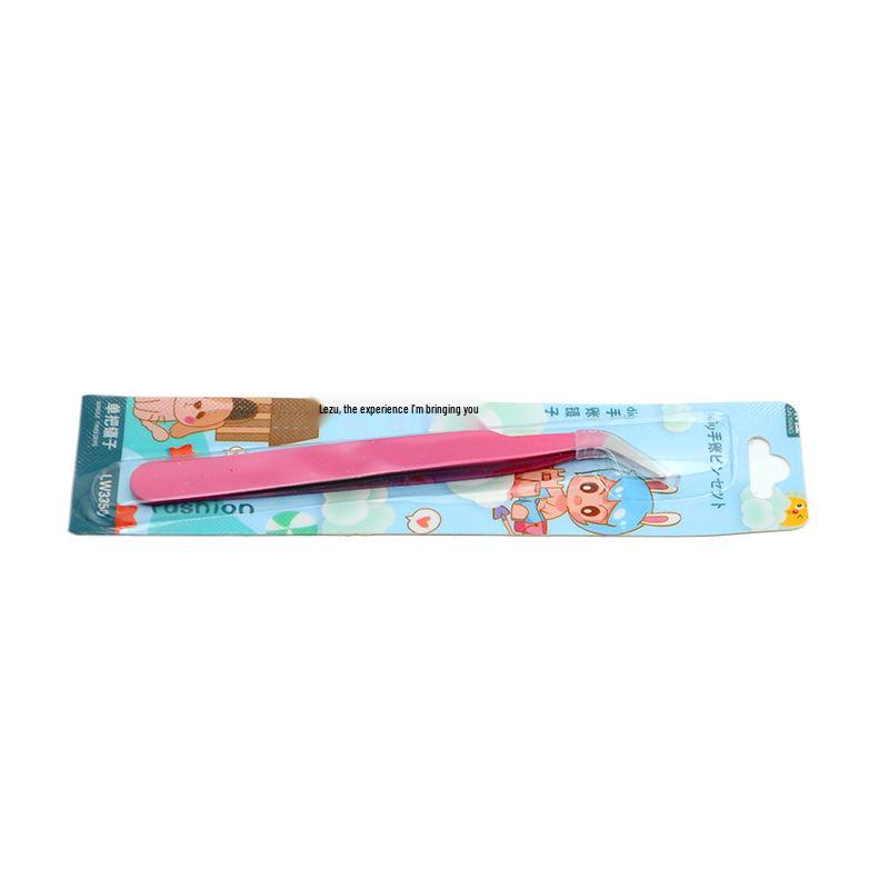 Colorful Cartoon Mini Tweezers for False Eyelashes with Straight/Bent Tip in Paper Card Packaging