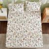 Multicolor Floral Print Polyester Fitted Sheet Set Modern Minimalist Style Bedding Collection Fresh Look For Your Bedroom
