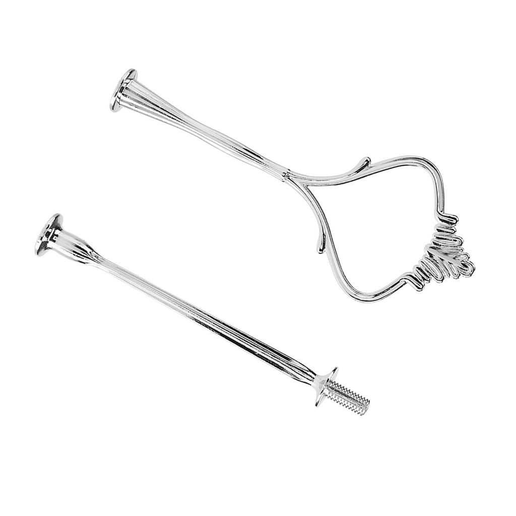 Suporte de Bolo de Vários Andares com Alça Prato de Frutas Ferragem de Fixação Suporte(Coroa de 2 andares Prata)