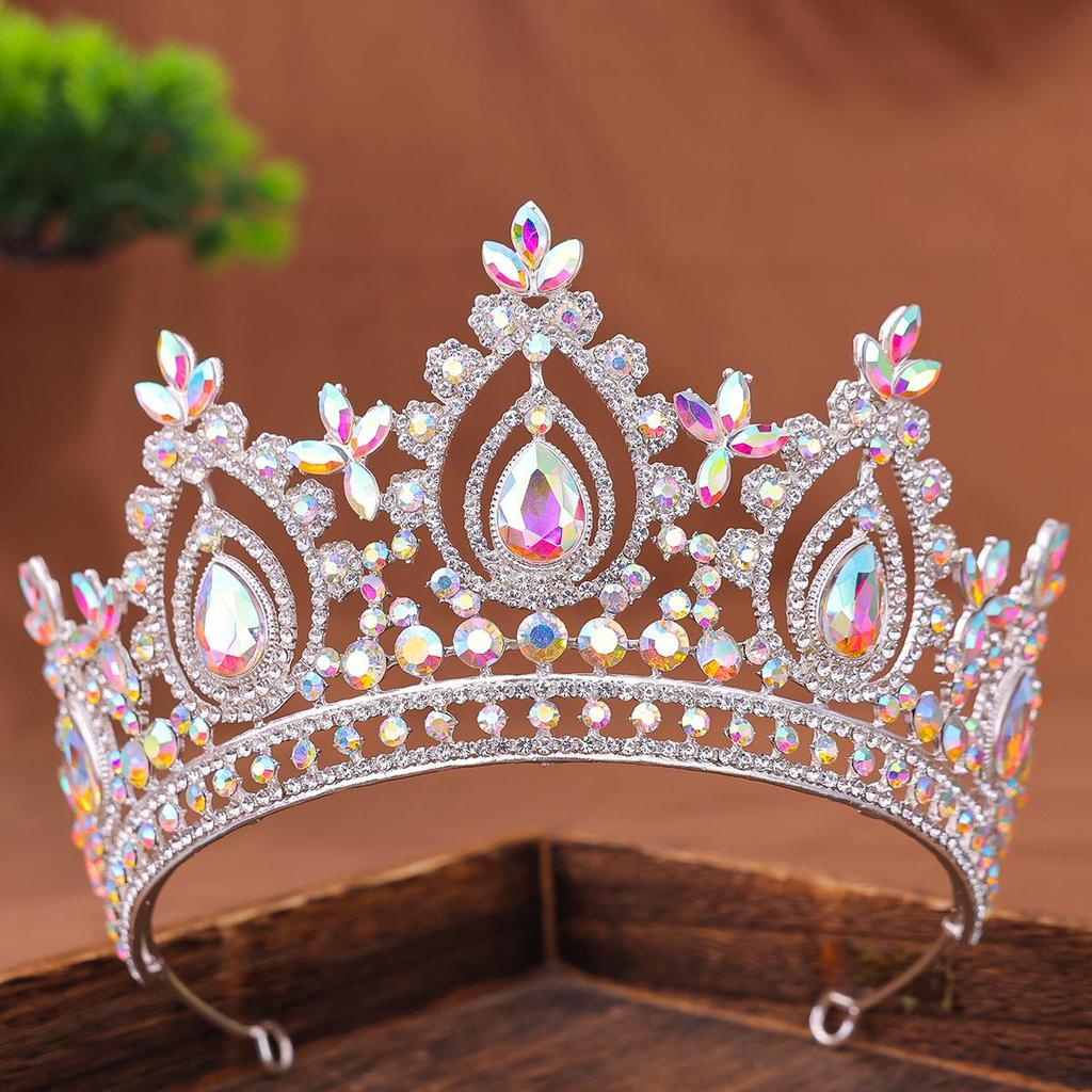 Elegant Bridal Rhinestone Crown Headdress for Weddings & Pageants