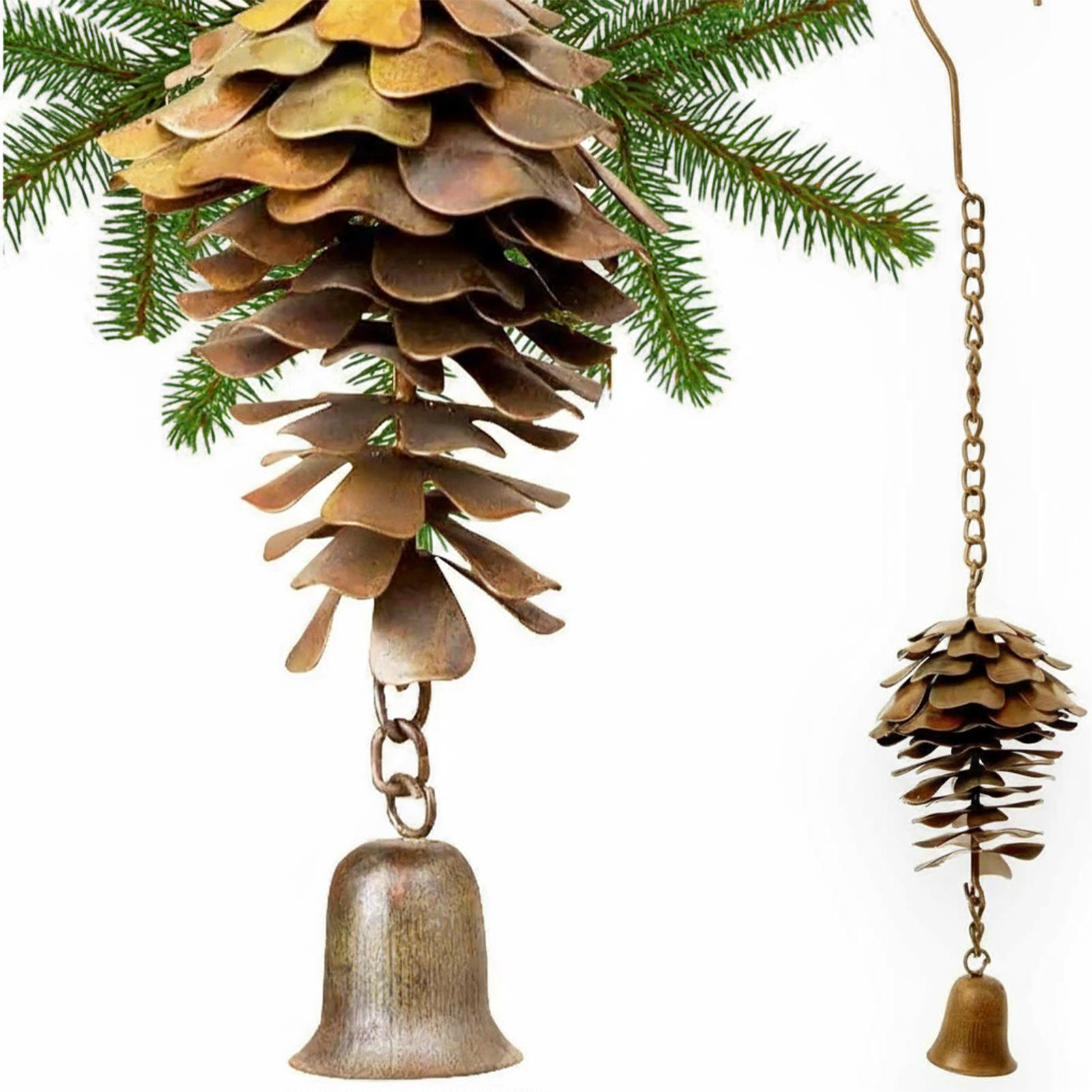 Hot! 1PC Cross-Border Easter Pinecone Wind Chime Metal Outdoor Wind Chime Decoration Pinecone Christmas Pendant