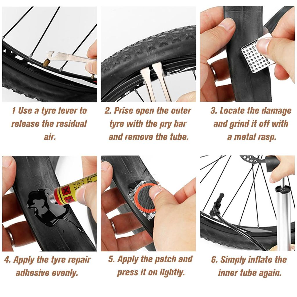 103 Pcs Puncture Repair Kit, Puncher Repair Kit Bicycle, Bicycle Inner Tube Patch Kit,