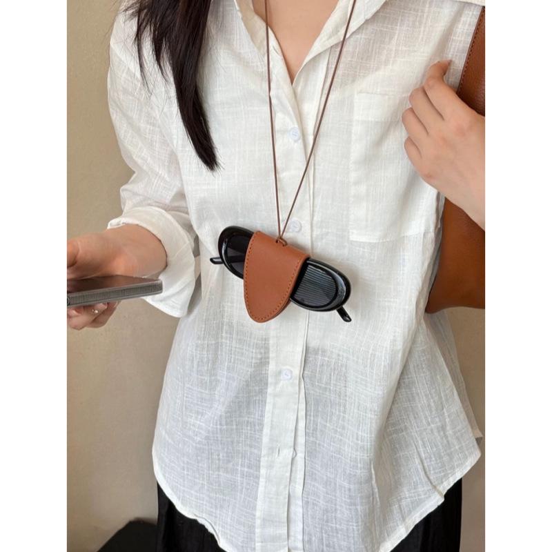 Magnetisk solbrillekjede i skinn: Kvinners multifunksjonelle oppbevaringskjede for briller og tilbehør