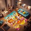 3D cartoon cute bee pattern non-slip rug, soft flannel, washable, non-slip backing, suitable for living room, bedroom, bathroom,