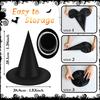 12Pcs Halloween Decoration Witch Hat Cap Costume Accessory Halloween Party Horror Props Oxford Hat Pure Black Pointed Hat Magic Hat