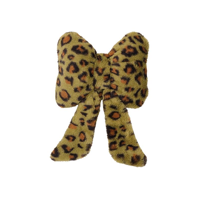 Bow Leopard Print Car Headrest Car Seat Decoration Neck Pillow Protection Pillow Plush Comfortable Seat Cushion Lumbar Support