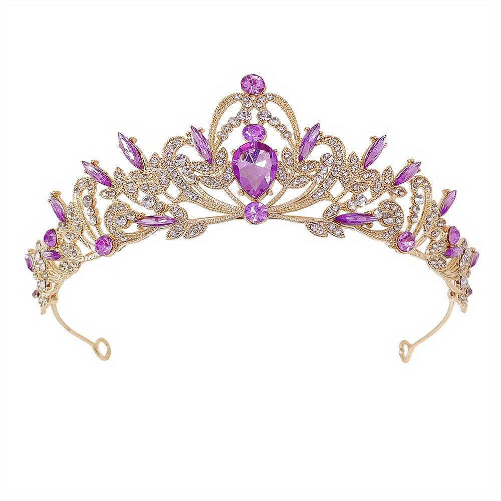 Baroque Crystal Tiaras and Crowns Vintage Rhinestone Princess Prom Crown Diadem for Bride Women Wedding Hair Accessories Jewelry