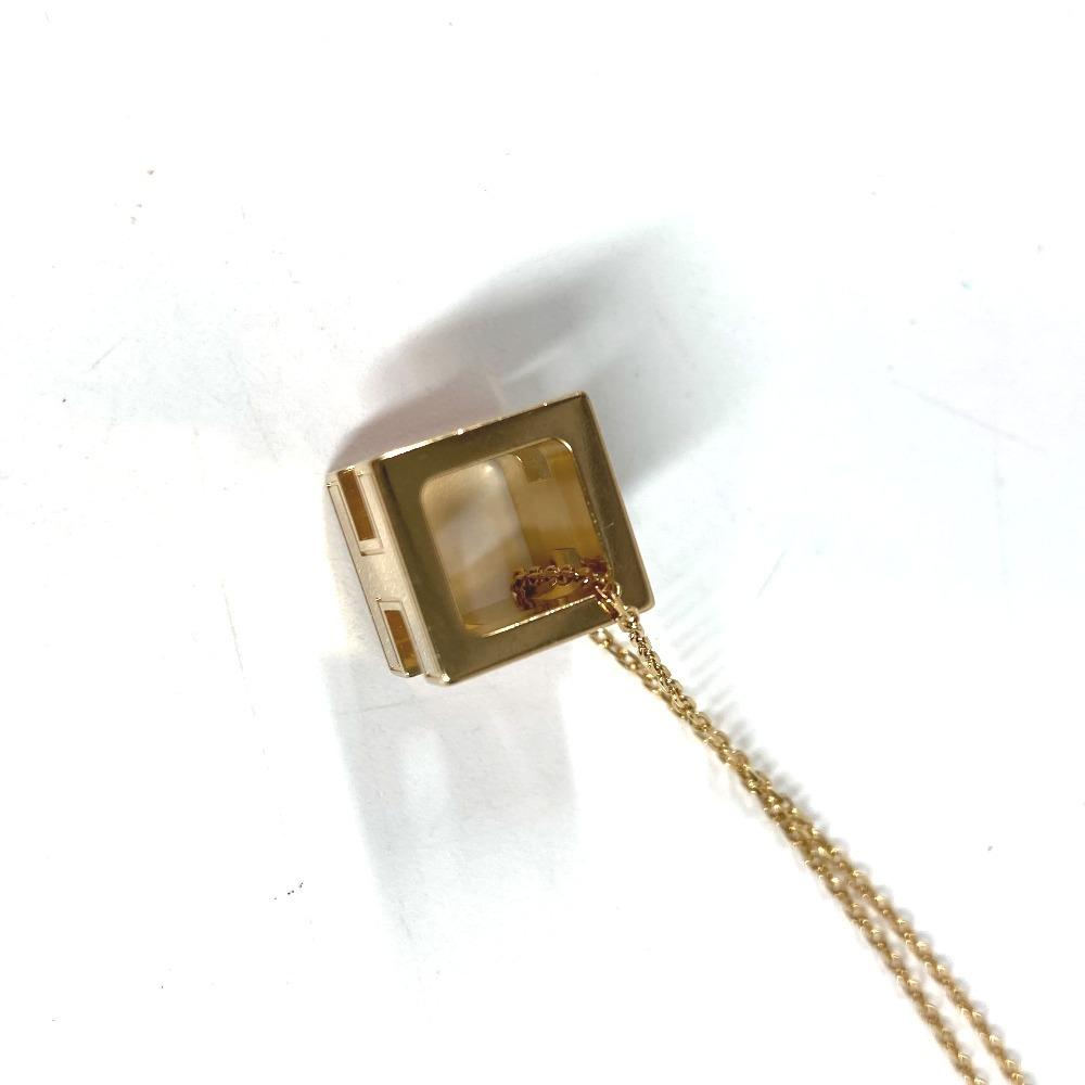 Hermes Accessories Cardue Ash H-cube H Logo Chain Necklace Metal Orange/Gold