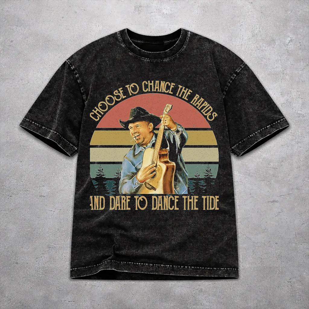 Garth Brooks Tour 2026 Washed T Shirt Hip Hop Streetwear Men Women  Hiphop Tee Tshirts 100 Cotton