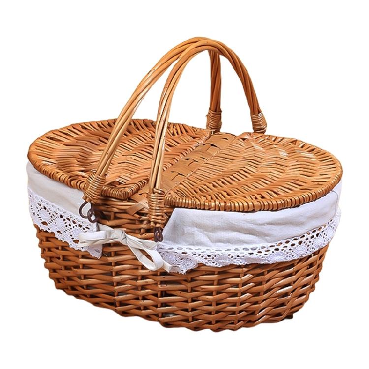 Shopping Storage Hamper Basket Handle Picnics Bag Willow Weaving Storage Hamper for Quality Lifestyle Seekers