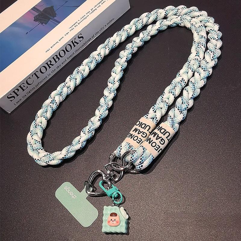 Mobile Phone Lanyard, Crossbody, Woven Rope, Ins, Outdoor Mobile Phone Strap, Ladies, Long, for Travel, Shopping